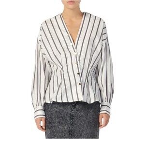 SANDRO
Naelle Striped Poplin Blouse